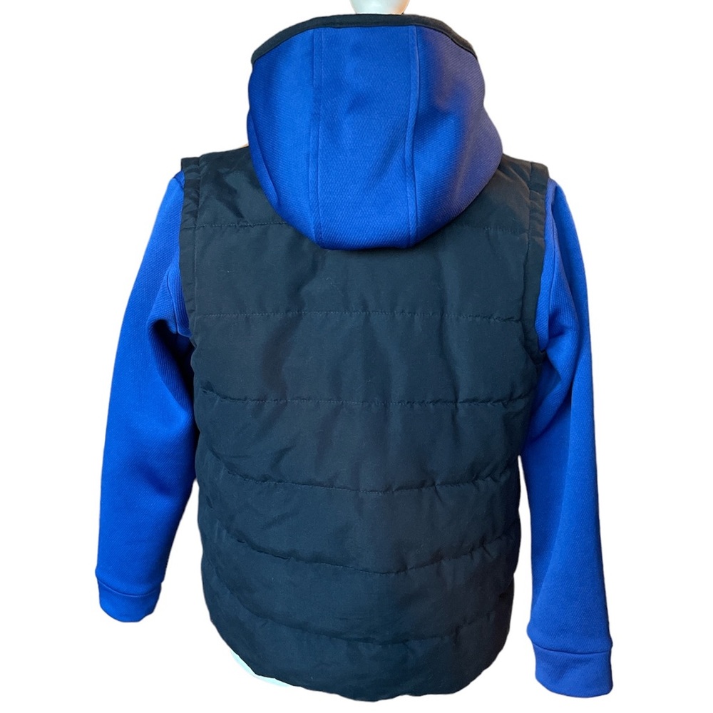 Old Navy Youth Lightweight Blue & Black Hooded Hybrid Jacket 10/12 - Picture 2 of 8